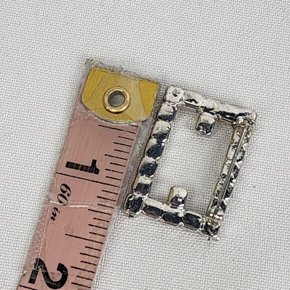Vintage Silver Tone Square Brooch - Picture 4 of 4